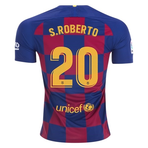 Maillot Football Barcelone NO.20 S.Roberto Domicile 2019-20 Bleu Rouge